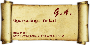 Gyurcsányi Antal névjegykártya